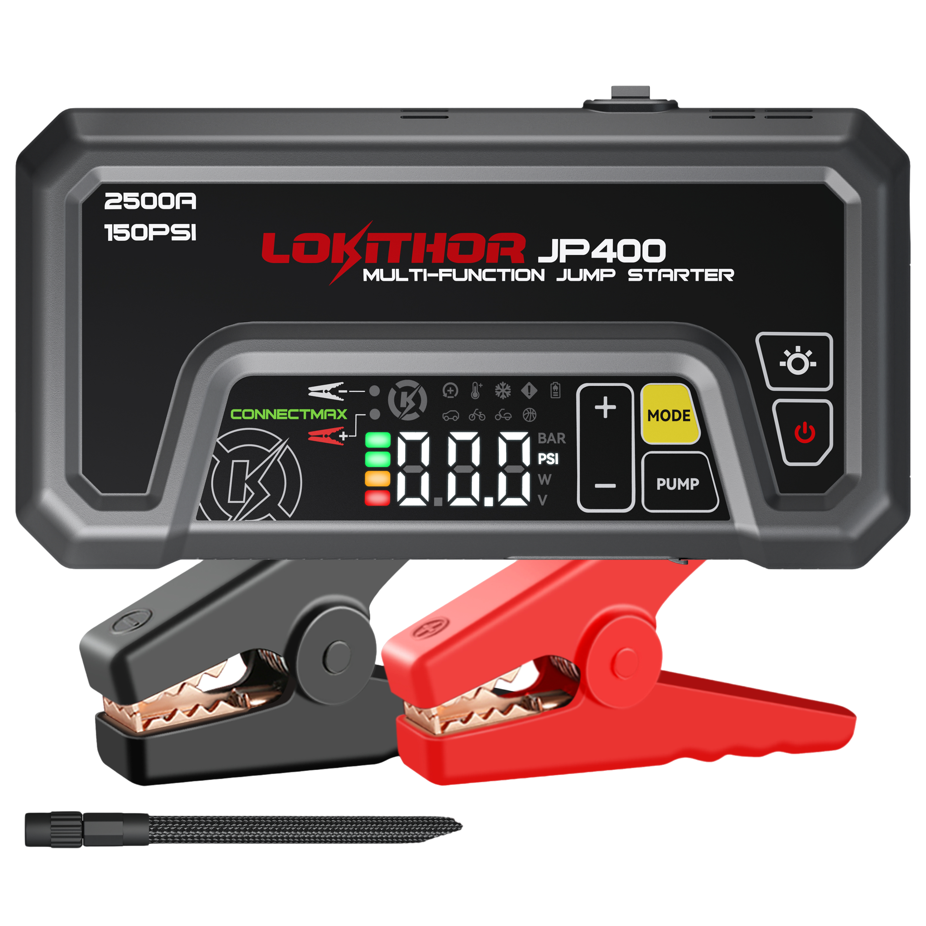 LOKITHOR JP400 Jump Starter with Digital Pressure Gauge 2500 amps