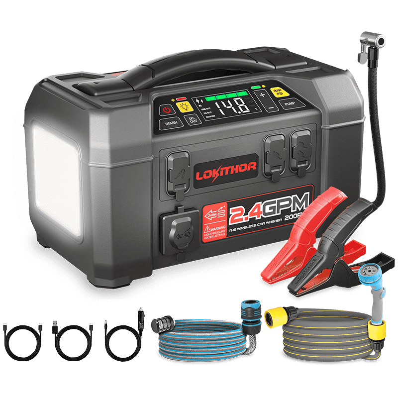 LOKITHOR AW401 Jump Starter with accessories