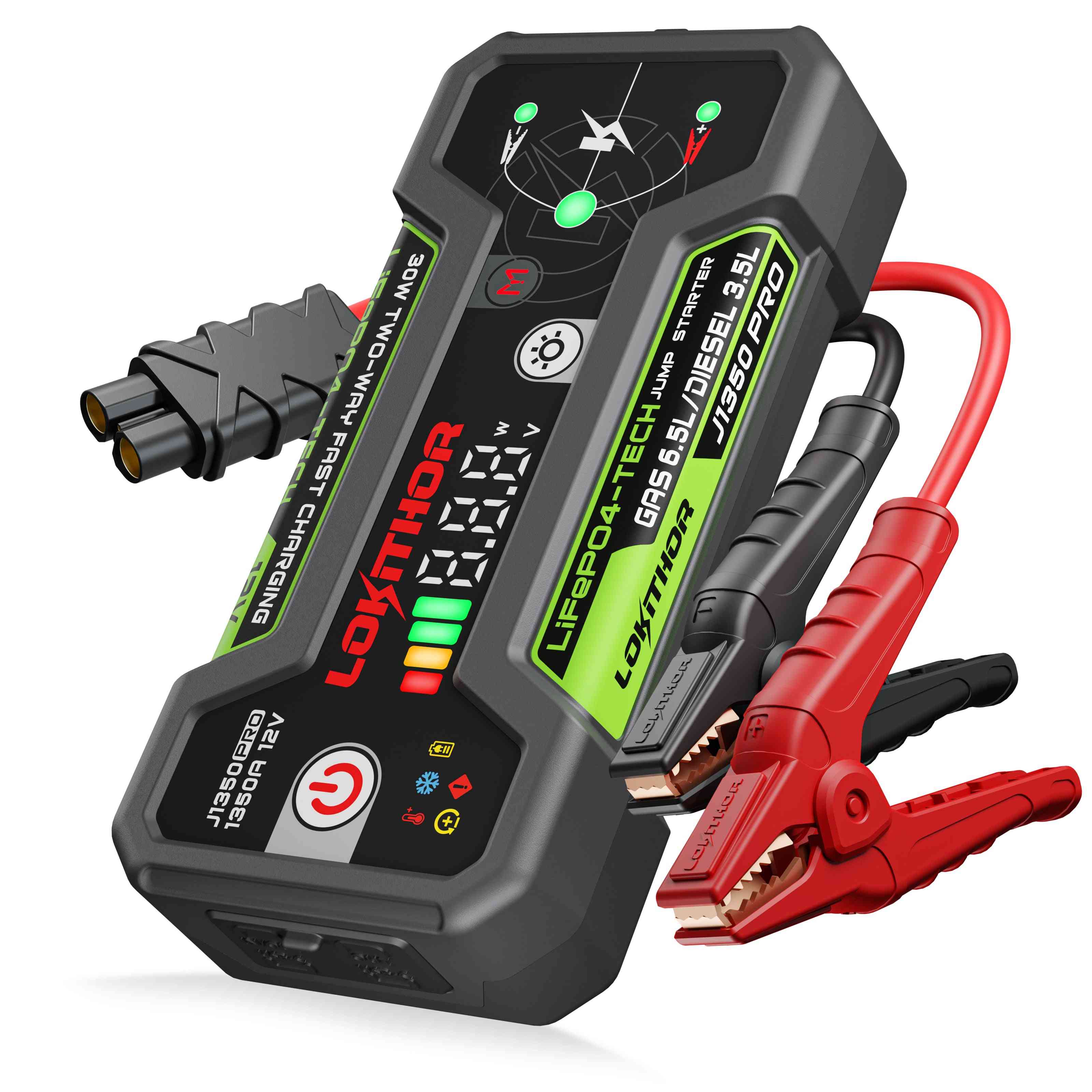 LOKITHOR J1350 Jump Starter with clamps and cables