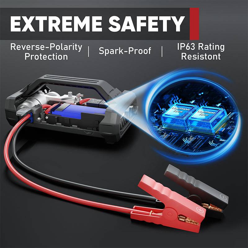 Car Battery Jump Starter with Air Compressor USB Charger Emergency Power  Supply
